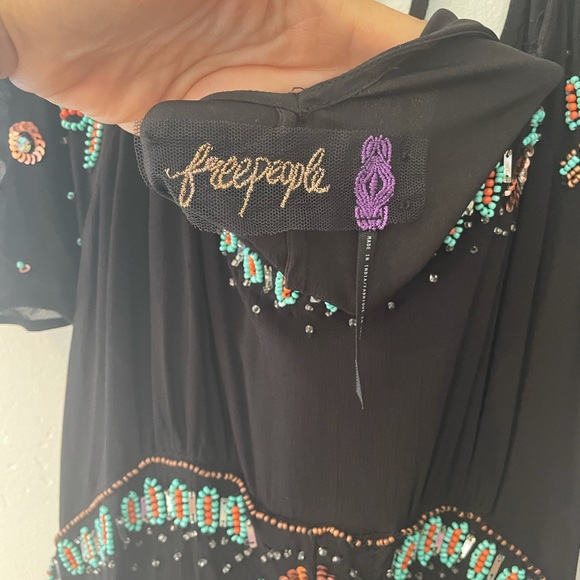 Free People Formal black chiffon  gown size 2 - Picture 6 of 6